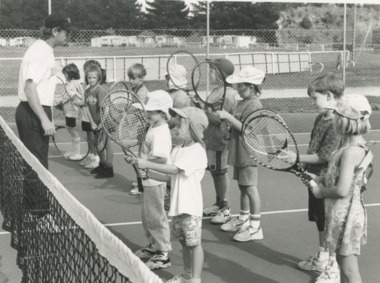 Photograph - Saturday morning Junior Tennis Lakes Entrance  1994, Lakes Post Newspaper