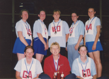 Photograph - Courtney Campbell ,Sharon Gilbert, Dee Cameron, Sharon Judd, Melissa Weeks, Melissa Appleby, Cara Blair , Karen Blair, Lakes Post Newspaper, 23/11/2001 12:00:00 AM