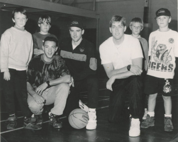 Photograph - Toorloo Arm Primary School,  Gippsland Lightning basketball clinic 1993, Lakes Post Newspaper
