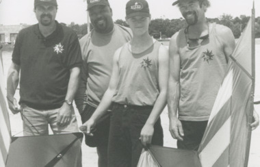 Photograph - Kite Festival Dustan Tackett Al Washington Rick Tackett and Stephen Bates. Drum Band, 1/11/1995 12:00:00 AM