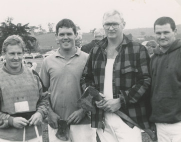 Photograph - Big Chop  at the Football Ground Bruthen Victoria, Lakes Post Newspaper, 1991c