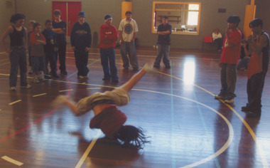 Photograph - Hip Hop and Song writing workshop at Youth Recreation Hall Lakes Entrance Victoria, Catherine Larkins, 1/09/2002 12:00:00 AM