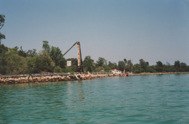 Photograph - old crane and Snapper Cottage  Lakes Entrance Victoria c2010, M Holding, 2010 c