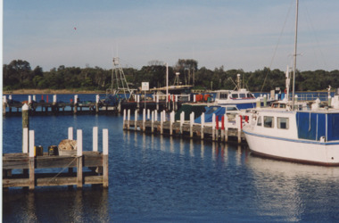 Photograph - Boating and Jetties at Lakes Entrance c1995, Boating and Jetties at Lakes Entrance, 1995 c