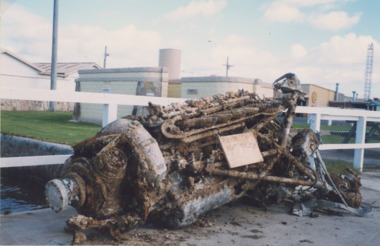 Photograph - engine found by fishing boat Brigand Lakes Entrance Victoria 1999