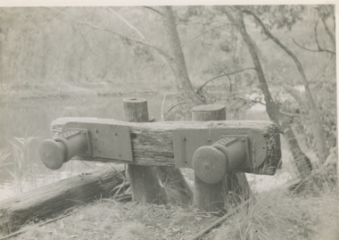 Photograph - Tramway buffers North Arm Gippsland Lakes c1952