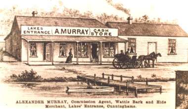 Photograph, A Murrays cash store on Esplanade, Lakes Entrance Victoria, 1895