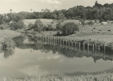 Photograph, G Legg Bairnsdale, Mossiface wharf at Mossiface Victoria, c1980