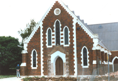 Photograph - Bairnsdale Methodist church and hall Bairnsdale Victoria, K Scarce, 1989