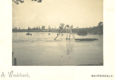 Photograph - floods in Mitchell River at Port of Bairnsdale Victoria, A Windeback, 1903 c