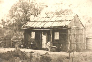 Photograph - Bark hut Lake Tyers area Victoria, H D Bulmer, 1910 c