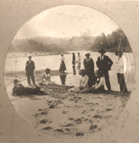Photograph - Beach party 1910 Lake Tyers Victoria, H D Bulmer, 1910 c