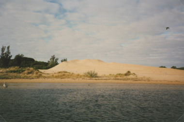 Photograph - Dredged sand piled at New Works, Marie Fish, c 1995