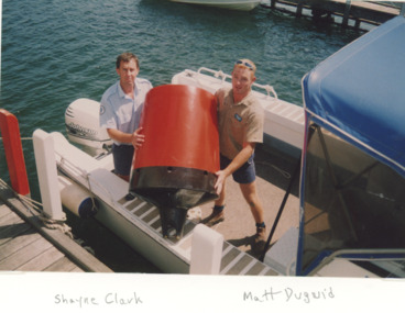 Photograph, Lakes Post Newspaper, Shayne Clark and Matt Duguid of Gippsland Ports Lakes Entrance Victoria, 1/12/2000 12:00:00 AM