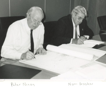 Photograph, Lakes Post Newspaper, Peter Nixon, Shire Commissioner and Norm Brooker, 1/12/1996 12:00:00 AM