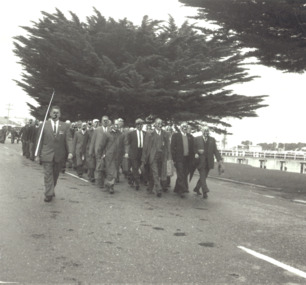 Photograph, Anzac Day RSL march,  Lakes Entrance Victoria