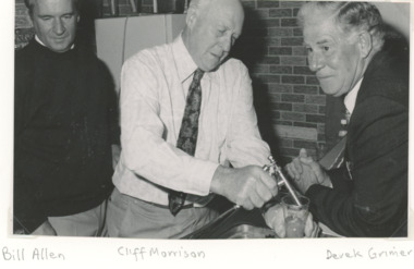Photograph, Lakes Post Newspaper, Bill Allen, Cliff Morrison and Derek Grimer: RSL Metung Victoria