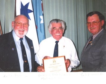 Photograph, Lakes Post Newspaper, Keith Hearns, Graeme Bob Crouch, Ted Maxwell: RSL Metung Victoria, 1/11/2001 12:00:00 AM
