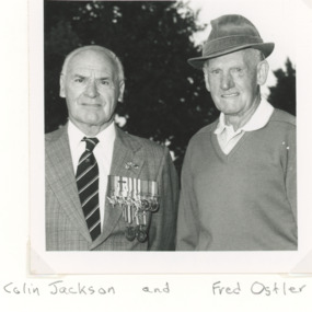 Photograph, Lakes Post Newspaper, Colin Jackson and Fred Ostler: Anzac Day Bruthen Victoria, 1994