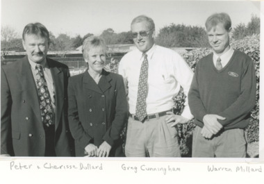 Photograph, Lakes Post Newspaper, Peter and Charesse Dullard, Greg Cunningham and Warren Millard, 1996