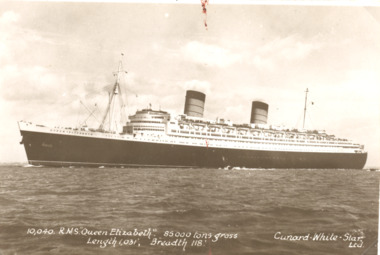 Postcard - RMS Queen Elizabeth, E A Sweetman and Son Tunbridge Wells