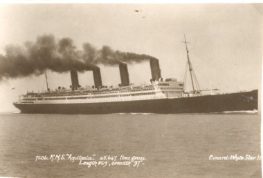 Postcard - RMS Aquitania, E A Sweetman and Son Tunbridge Wells