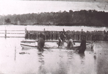 Photograph, Salmon fishpens Lakes Entrance Victoria, 1910 c