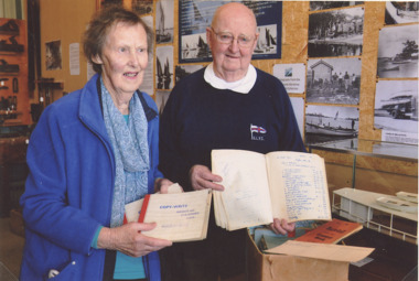 Photograph - Maritime Museum Paynesville Victoria, East Gippsland Newspaper, Marion Holding and Shipwright Leigh Robinson
