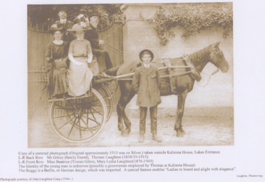 Photograph - Kalimna House,  Cremorne Sydney.  Mr Gilroy,  Thomas and Mary Lydia Laughton, Miss Beatrice Trixie Gilroy, Kalimna House Cremorne Sydney, c1910