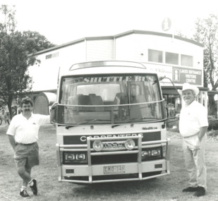 Photograph - Carpenters Bus, Lakes Post Newspaper, LEBTA free tourist shuttle bus ,Lakes Entrance Victoria, 1/12/1996 12:00:00 AM