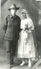 Photograph, Les Fish and his bride Ethal