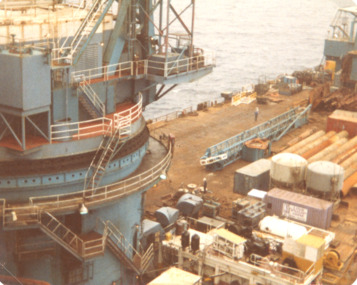 Photograph, Jack Donnelly, Oil drilling platform, Bass Strait, 1975 c