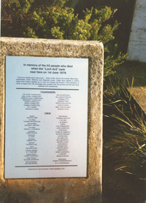 Photograph, M Holding, Loch Ard memorial, Warnambool Victoria, 1996 c