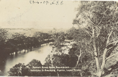 Postcard - Snowy River showing Backbone Point, H D Bulmer, Orbost Victoria, 1905 c