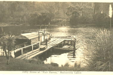 Postcard - Jetty at Fair Haven guesthouse, Mallacoota Victoria, 1920 c