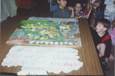 Photograph - Primary School Lakes Entrance, Margaret Daley, Primary school junior students with their illustrated story East Gippsland Victoria, 1995 c