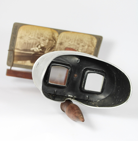 Equipment - stereoscope, Photography- viewers  and 105 stereo photos, 1850 c