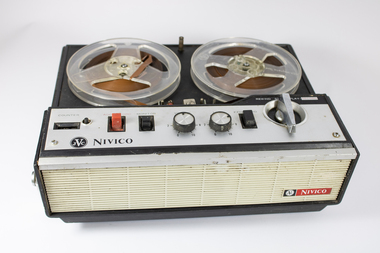 Equipment - Tape Recorder, Bigston, Nivico tape recorder and leads, 1970 c