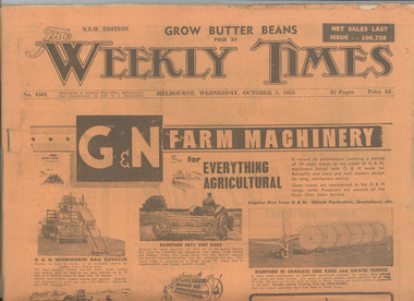 Newspaper - Weekly Times, 5.10.1955