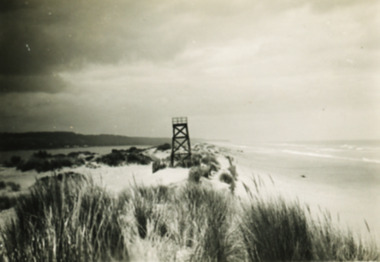 Photograph - Surf Lifesaving Tower Lakes Entrance  c1950