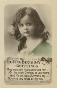 Postcard - Postcard WW1, Rotary Photo.E.C, Loving Birthday Greetings, c1910