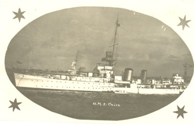 Postcard - WW1, H.M.S. Cairo, c1914