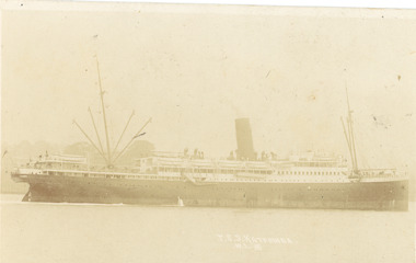 Postcard - TSS Katoomba ANL Troop Ship c1914
