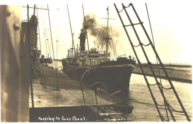 Postcard - Shipping in the Suez Canal  c1925