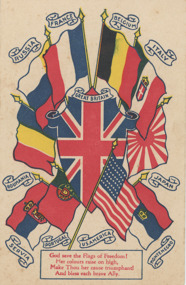 Postcard, Flags of Allied Nations WW1