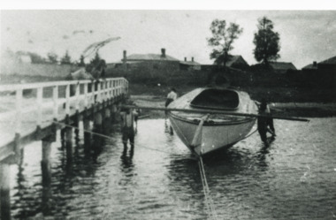 Photograph - Boat Launching on North Arm Lakes Entrance c1900