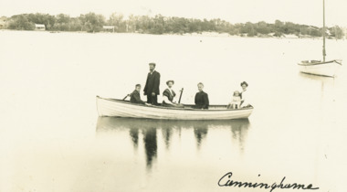 Photograph - Family on Boat / Cunninghame, early 1900s