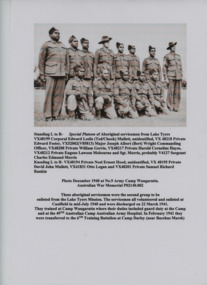 Photograph - Group of Servicemen from Lake Tyers Mission, 1940