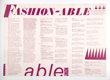 Work on paper - Newsletters, Fashion-Able, 1984