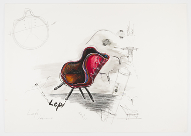 Work on paper - Design drawings, Sketch of Lepidoptera Chair or 'Lepi' winner of the 2009 Cecily and Colin Rigg Contemporary Design Award